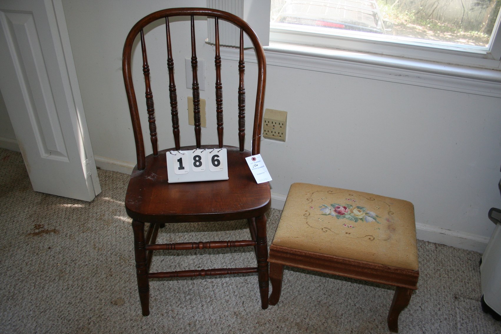Image for Chair & Needle Point Foot Stool