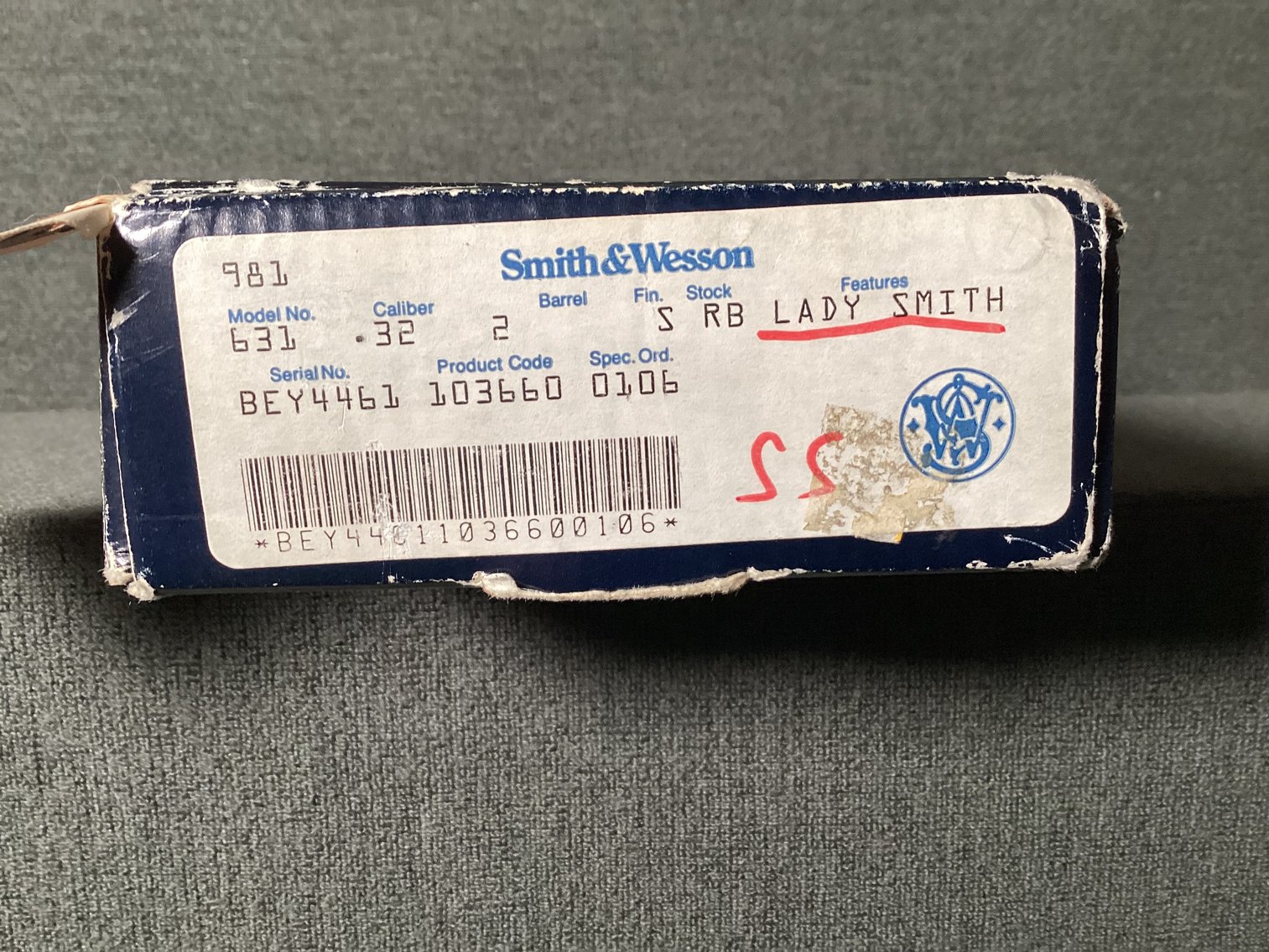 Image for Smith & Wesson Model 631 Lady Smith, .32 Magnum Stainless.