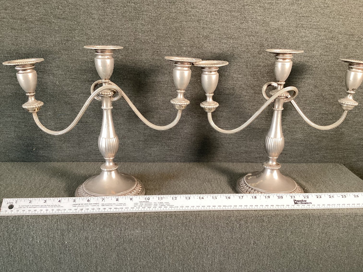 Image for Unmarked White Metal Candelabra Set