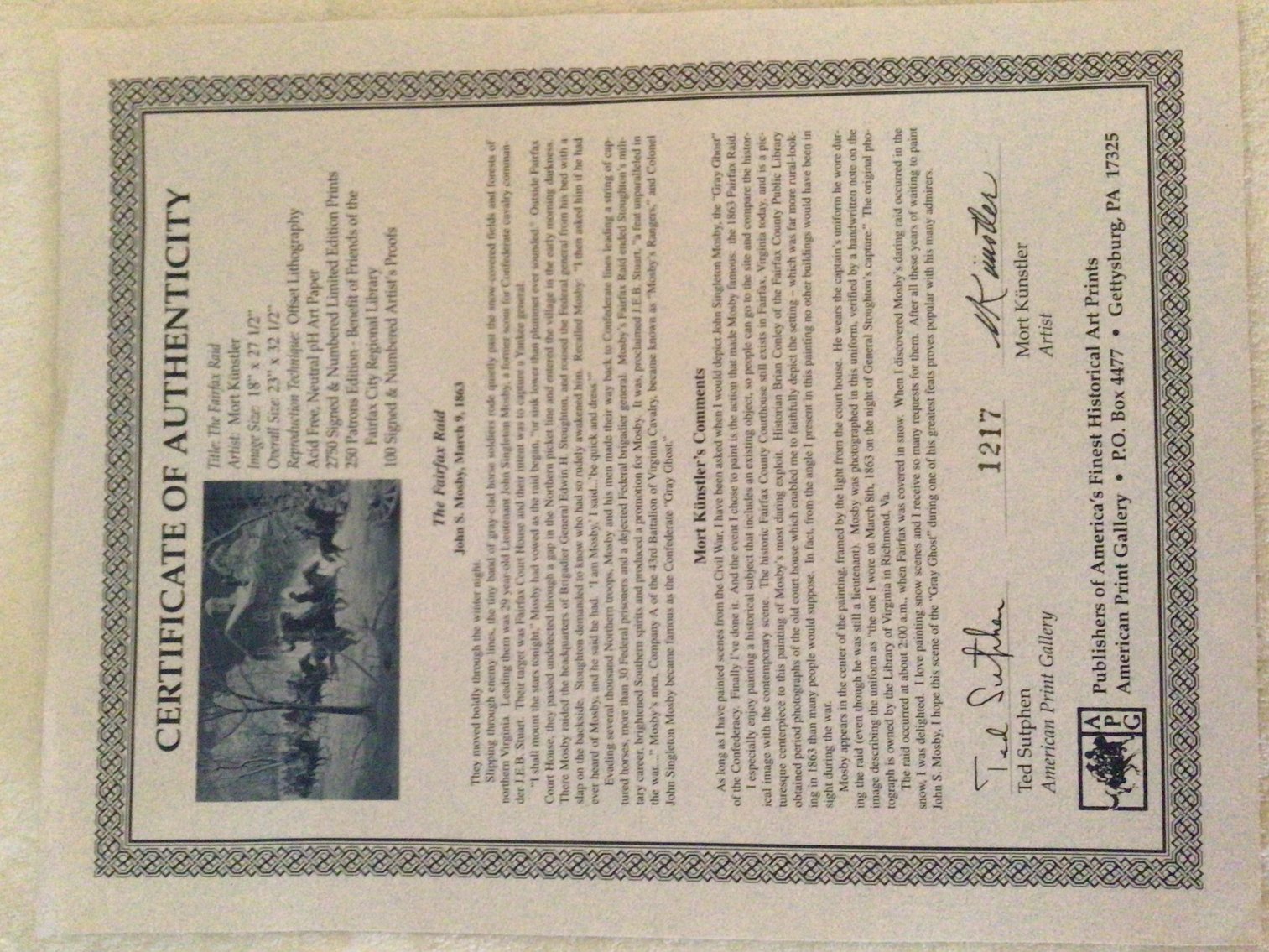 Image for The Fairfax Raid by Mort Kunstler