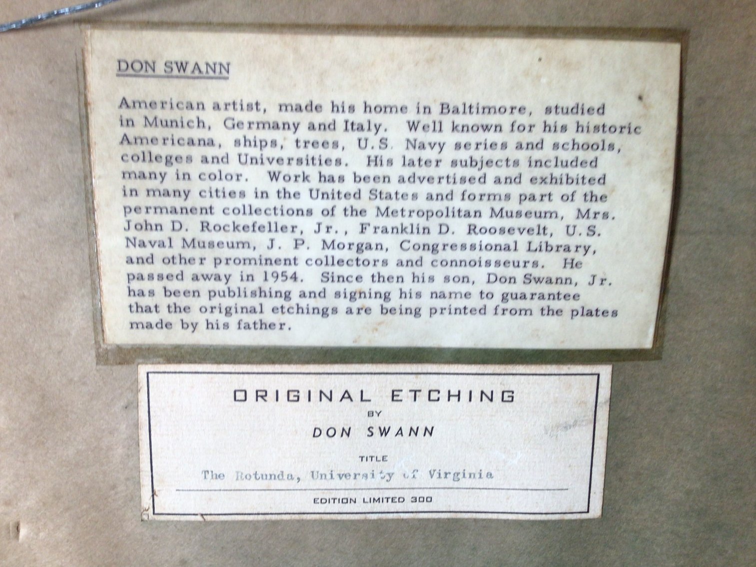 Image for The Rotunda, University of Virginia Framed Etching