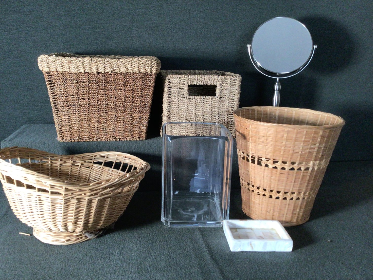 Image for Baskets, mirror, trash can, soap dish