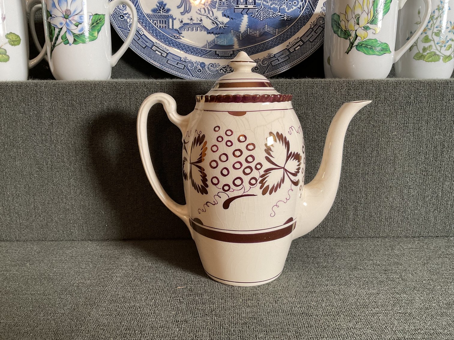 Image for Blue Willow Platter and English Tea Pot