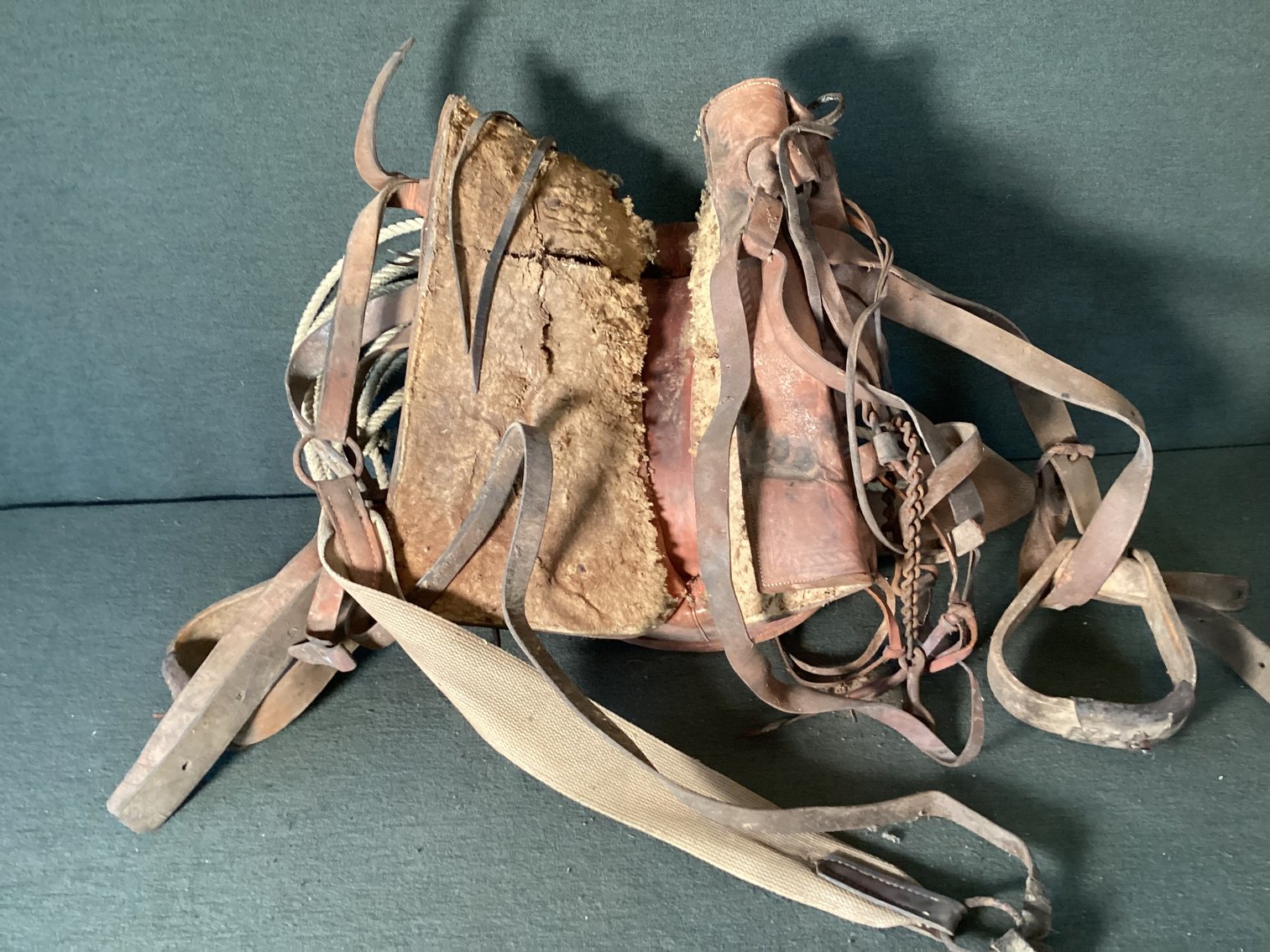 Image for Very Old Saddle with Wooden Stirrups