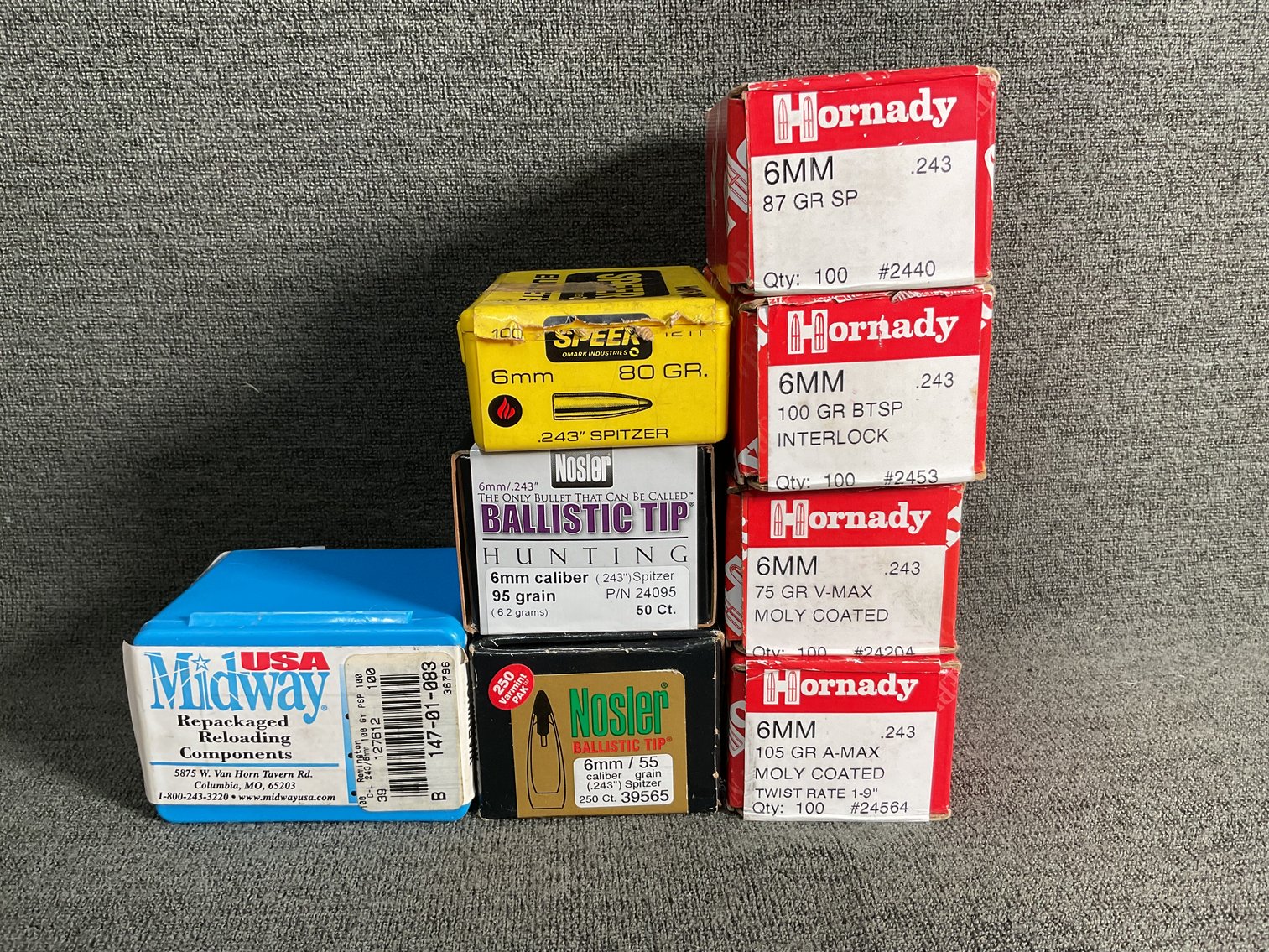 Image for 6mm/243 bullets for Reloading