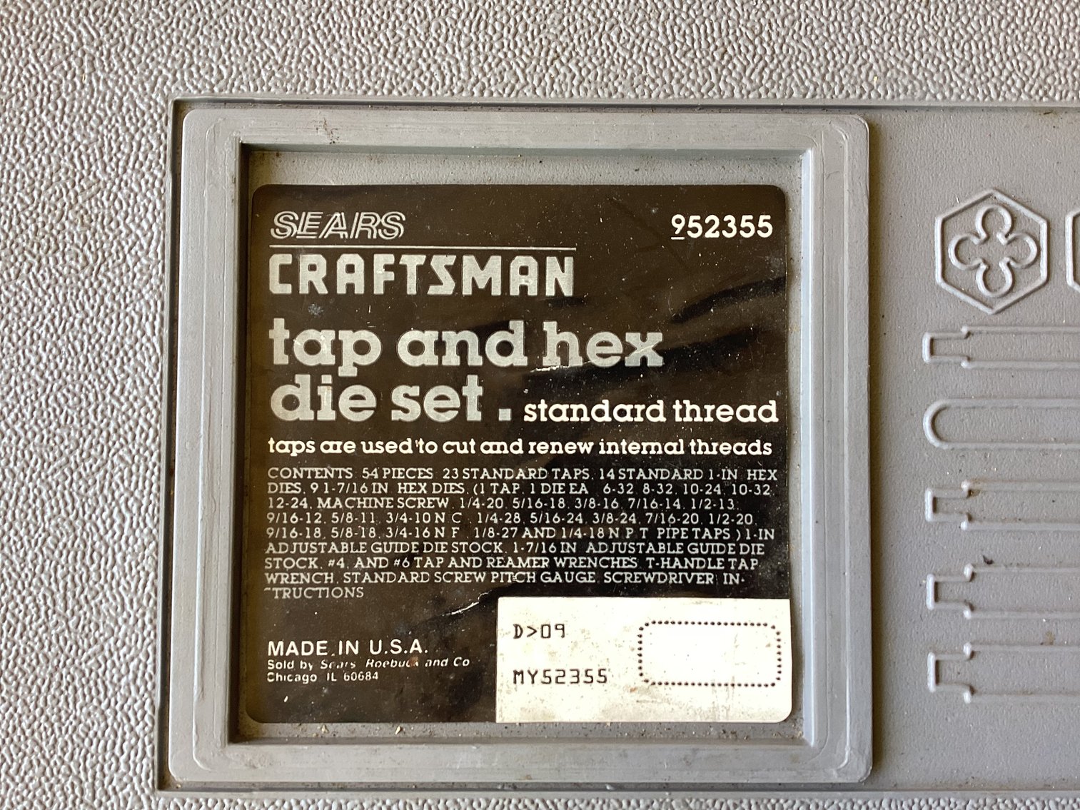 Image for Craftsman Tap & Hex Die Set