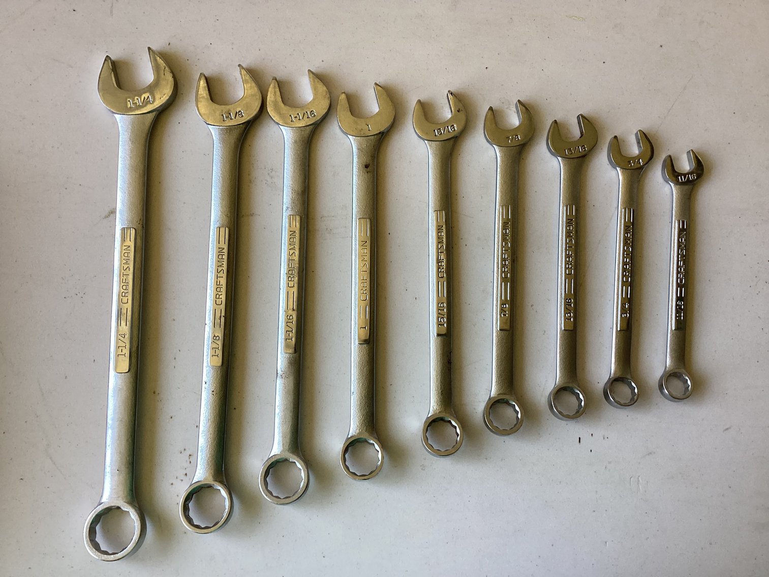 Image for 9 Craftsman Wrenches - 11/16 through 1 1/4”