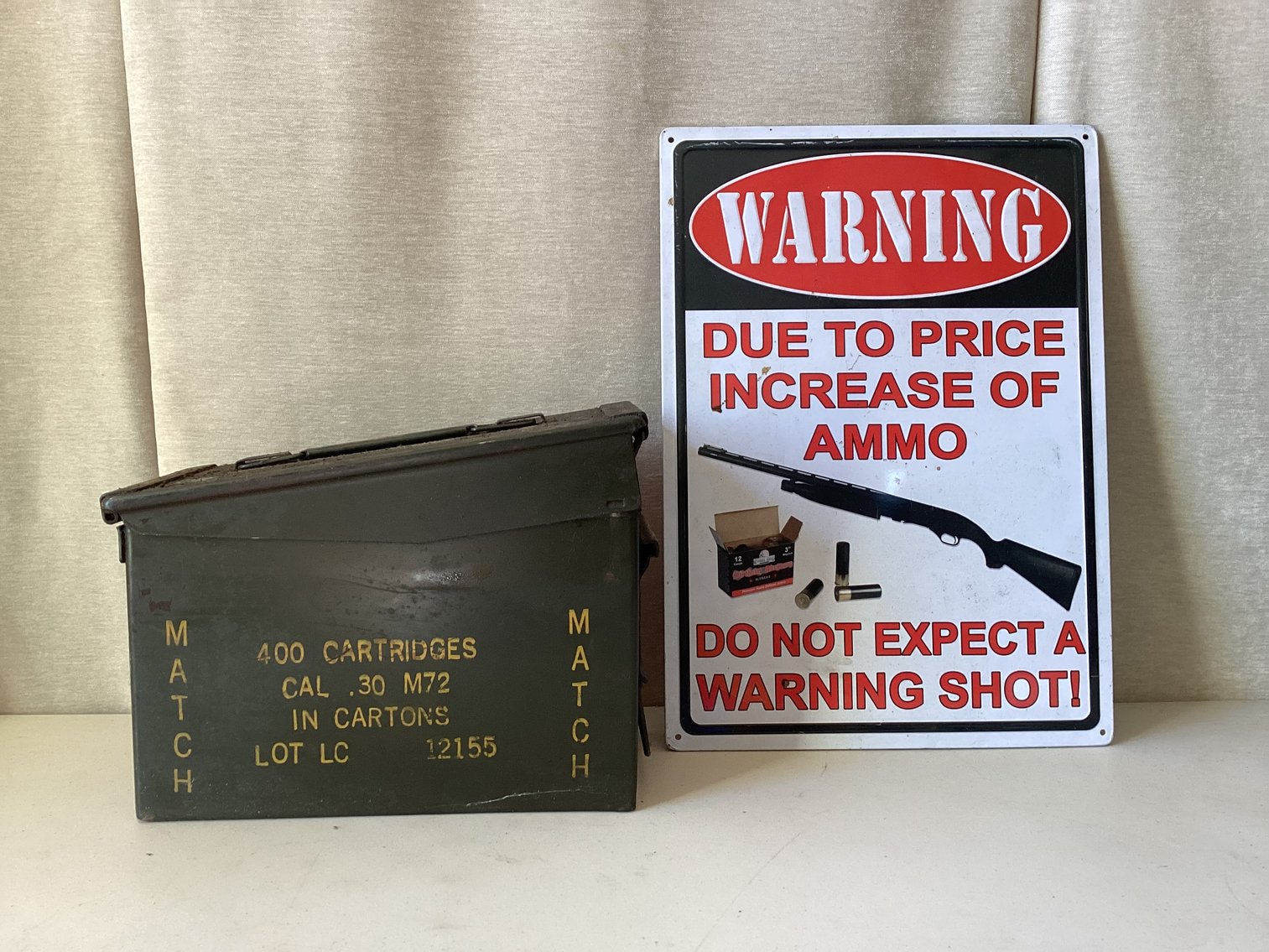 Image for Metal Ammo Box and Sign
