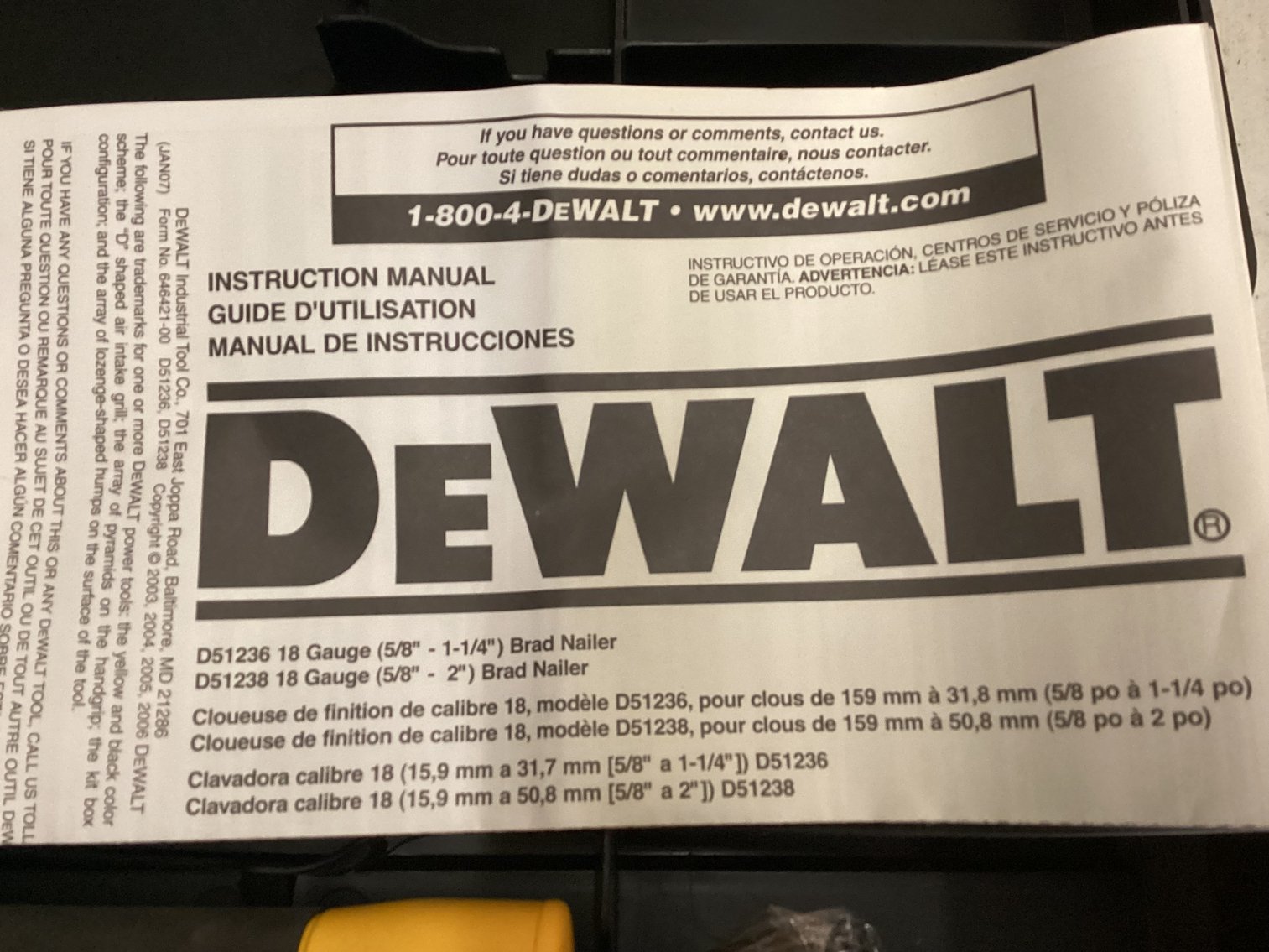 Image for DeWalt Air Nailer