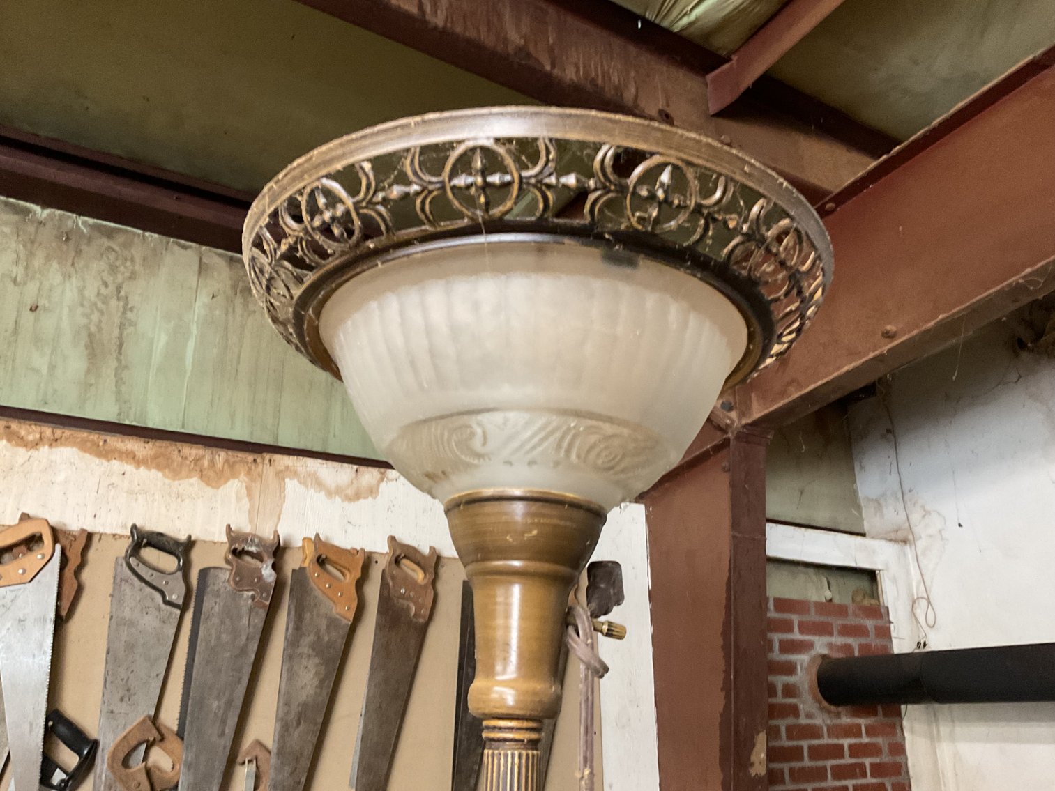 Image for Faux Leather Chair, Stined glass lamp and more