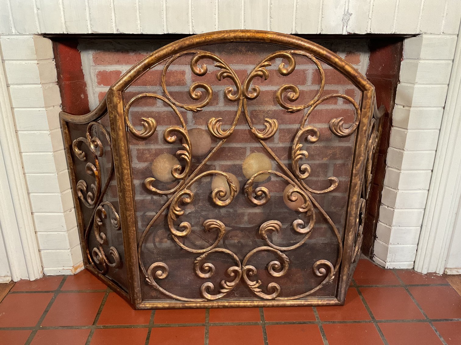 Image for Trifold Metal Fire Screen and Metal Candle Holder