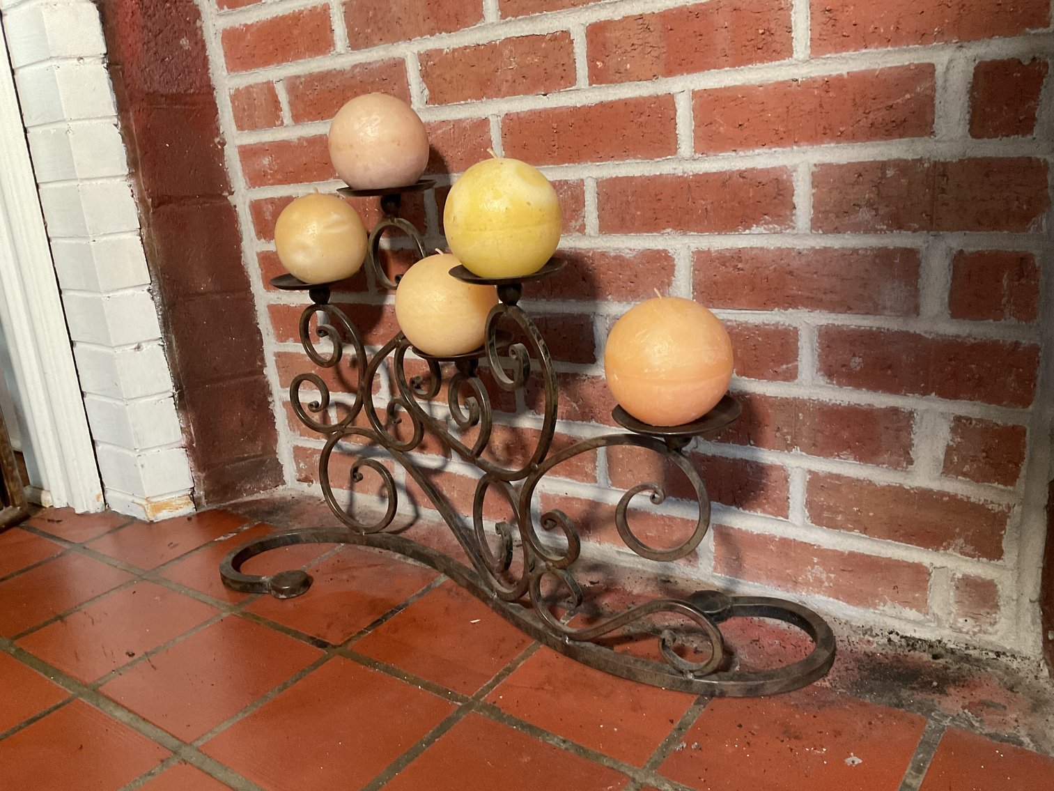 Image for Trifold Metal Fire Screen and Metal Candle Holder