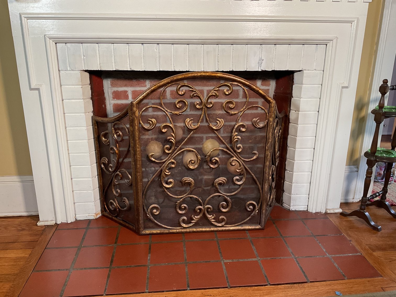 Image for Trifold Metal Fire Screen and Metal Candle Holder