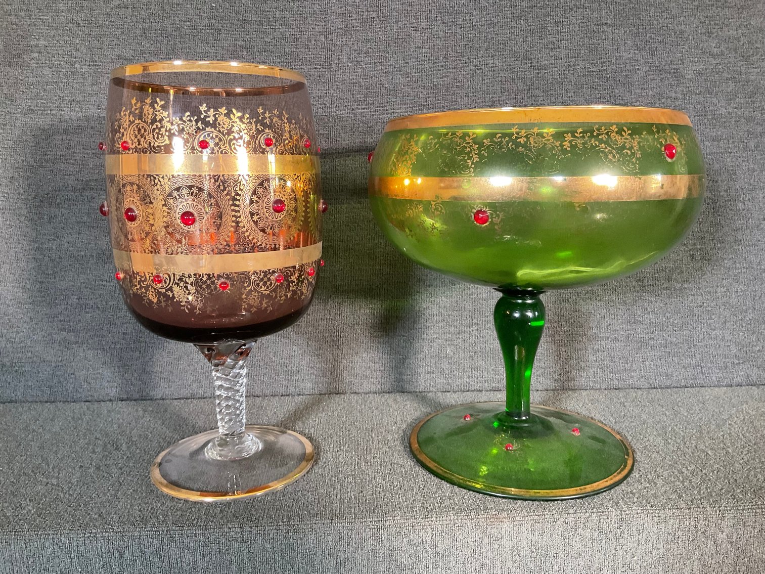 Image for Footed Dish and Bohemian Gold Decorative Glassware