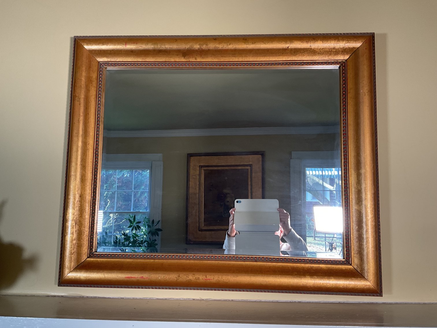 Image for Beveled Mirror in Gold Colored Frame