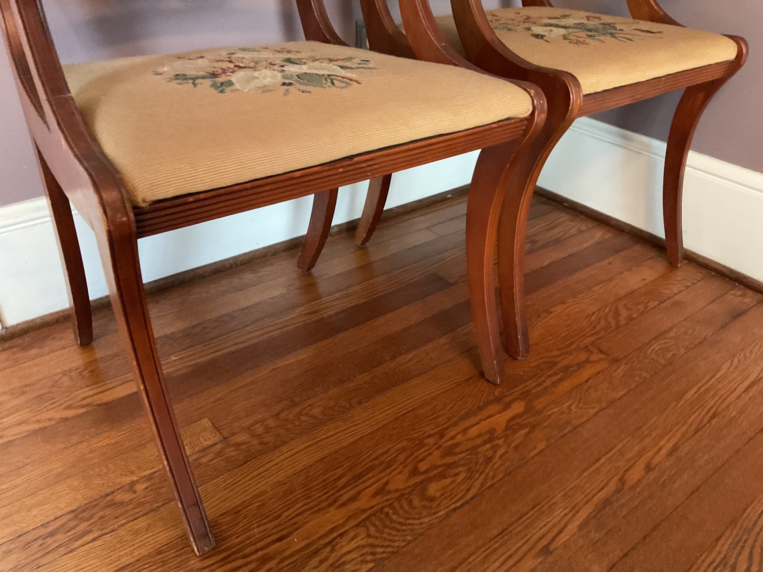 Image for Pair of Saber Leg Lyre Back Arm Chairs