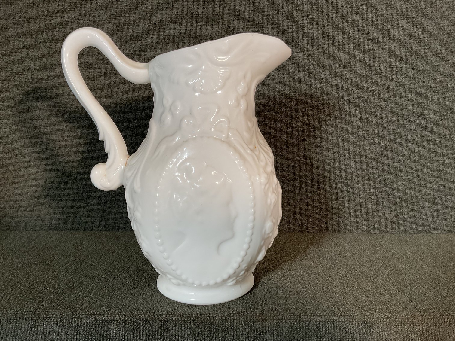 Image for Fostoria Milk Glass Jenny Lind Pitcher