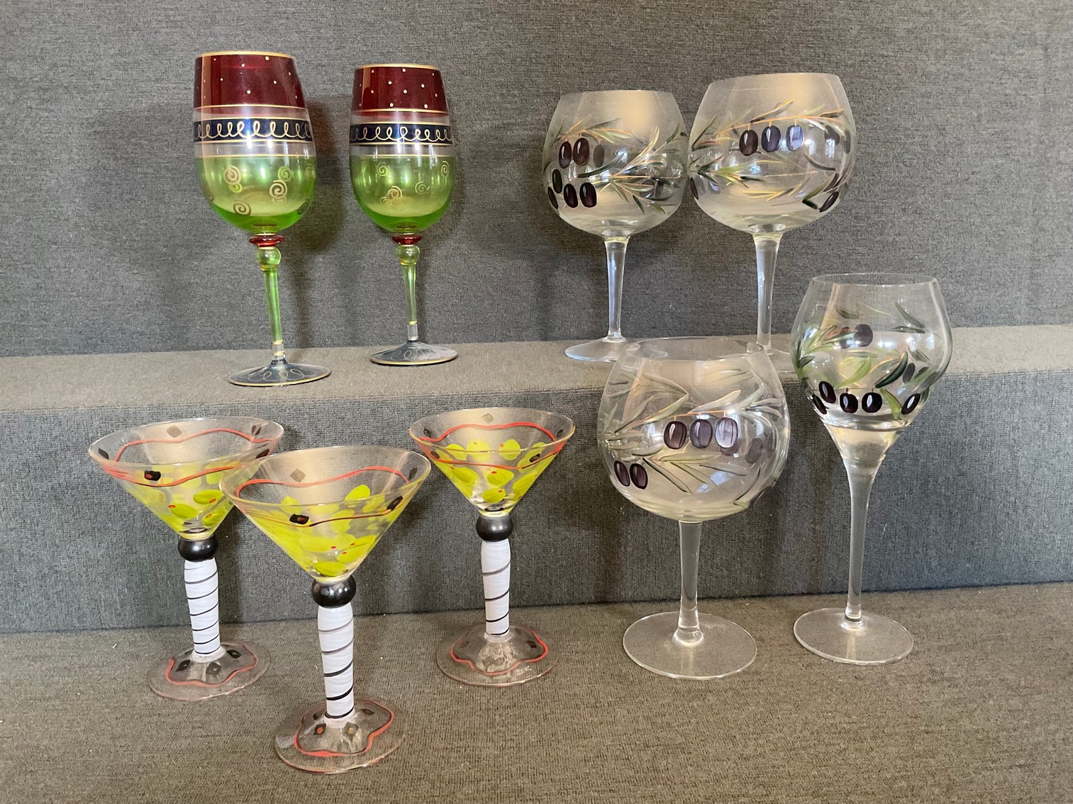Image for Hand Painted Wine & Martini Glasses