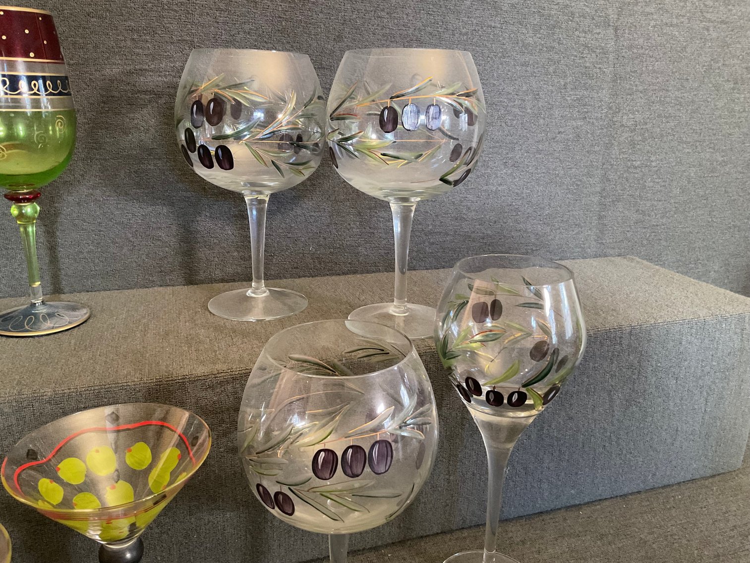 Image for Hand Painted Wine & Martini Glasses