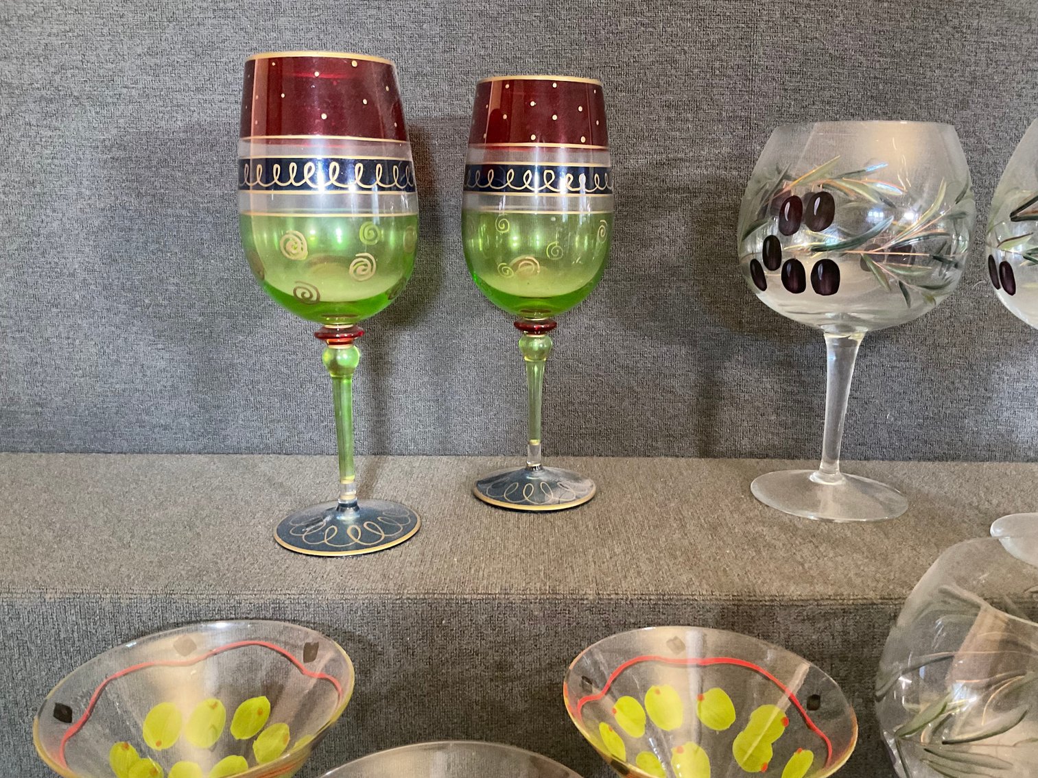 Image for Hand Painted Wine & Martini Glasses