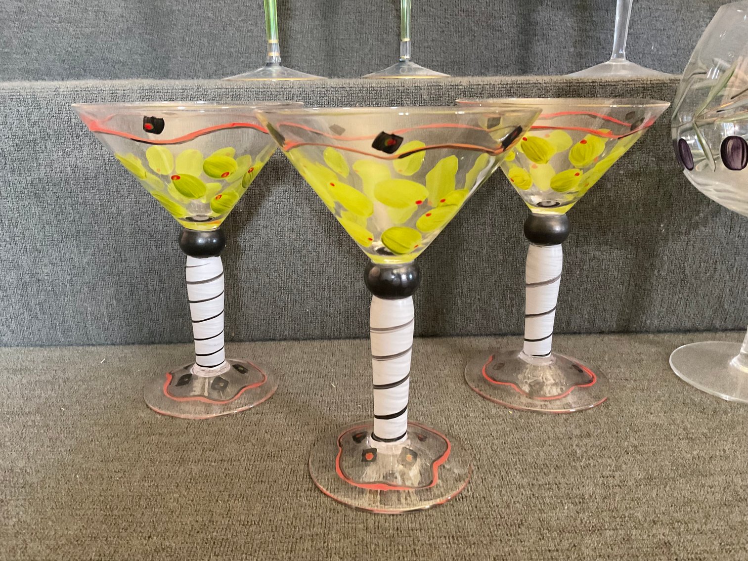 Image for Hand Painted Wine & Martini Glasses