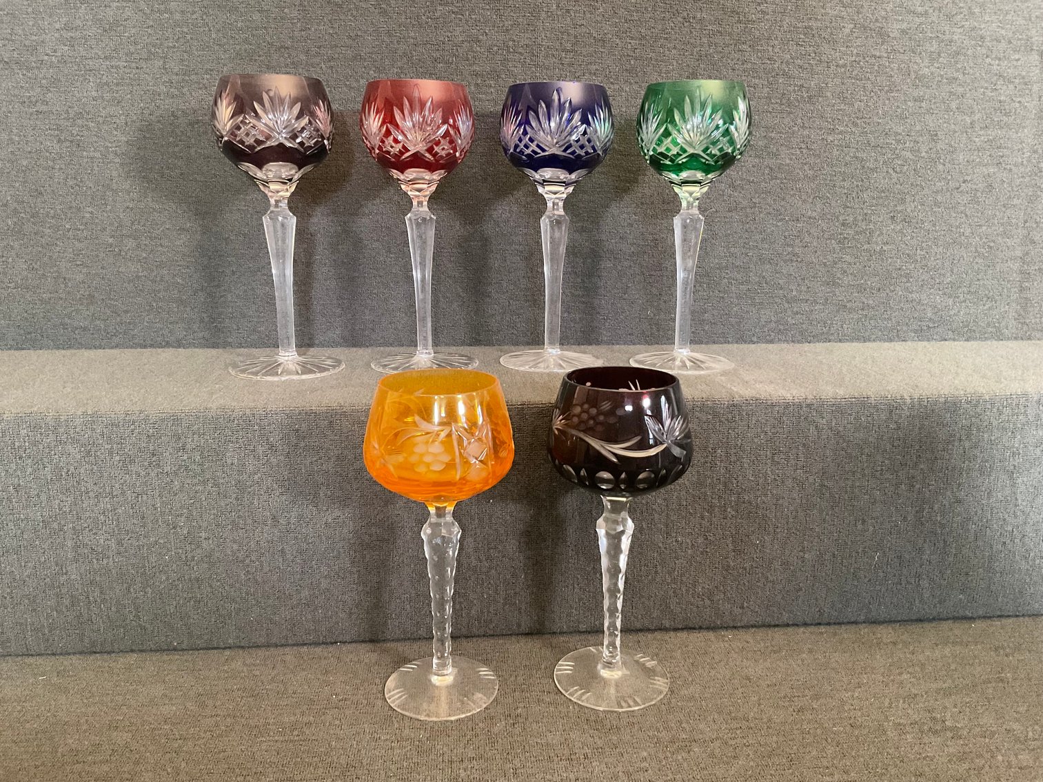 Image for Bohemian Cut to Clear Wine Glasses