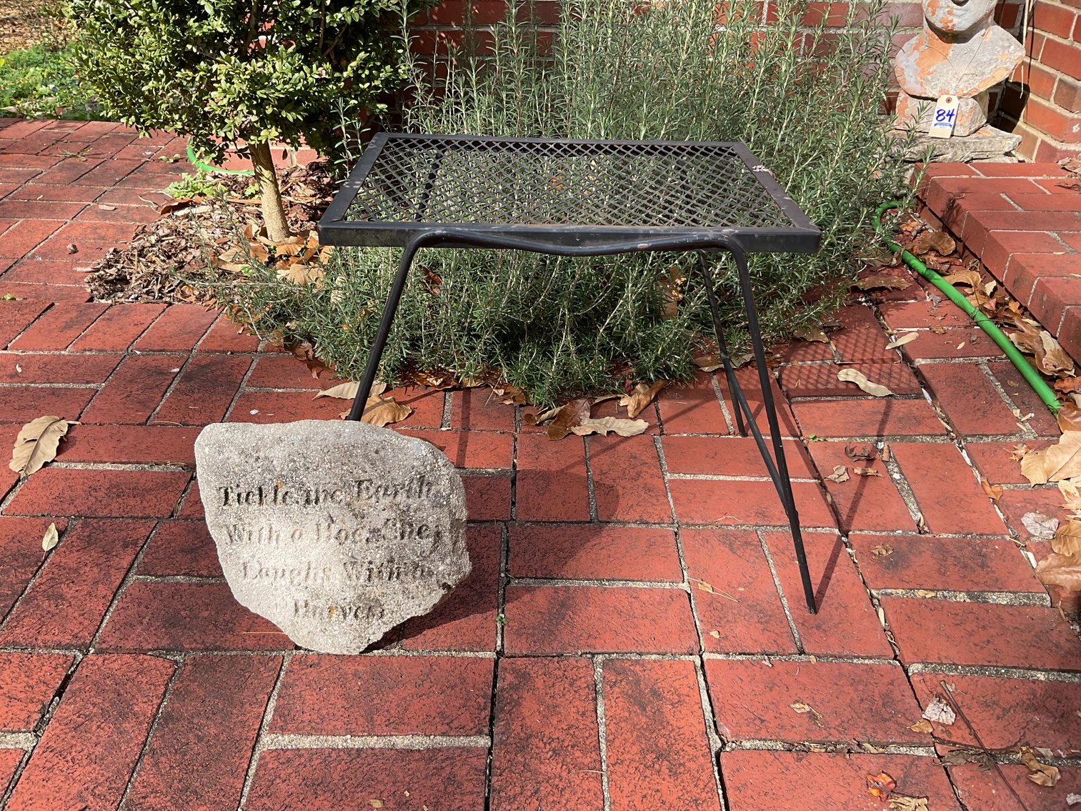 Image for Wrought Iron Table and Garden Plaque