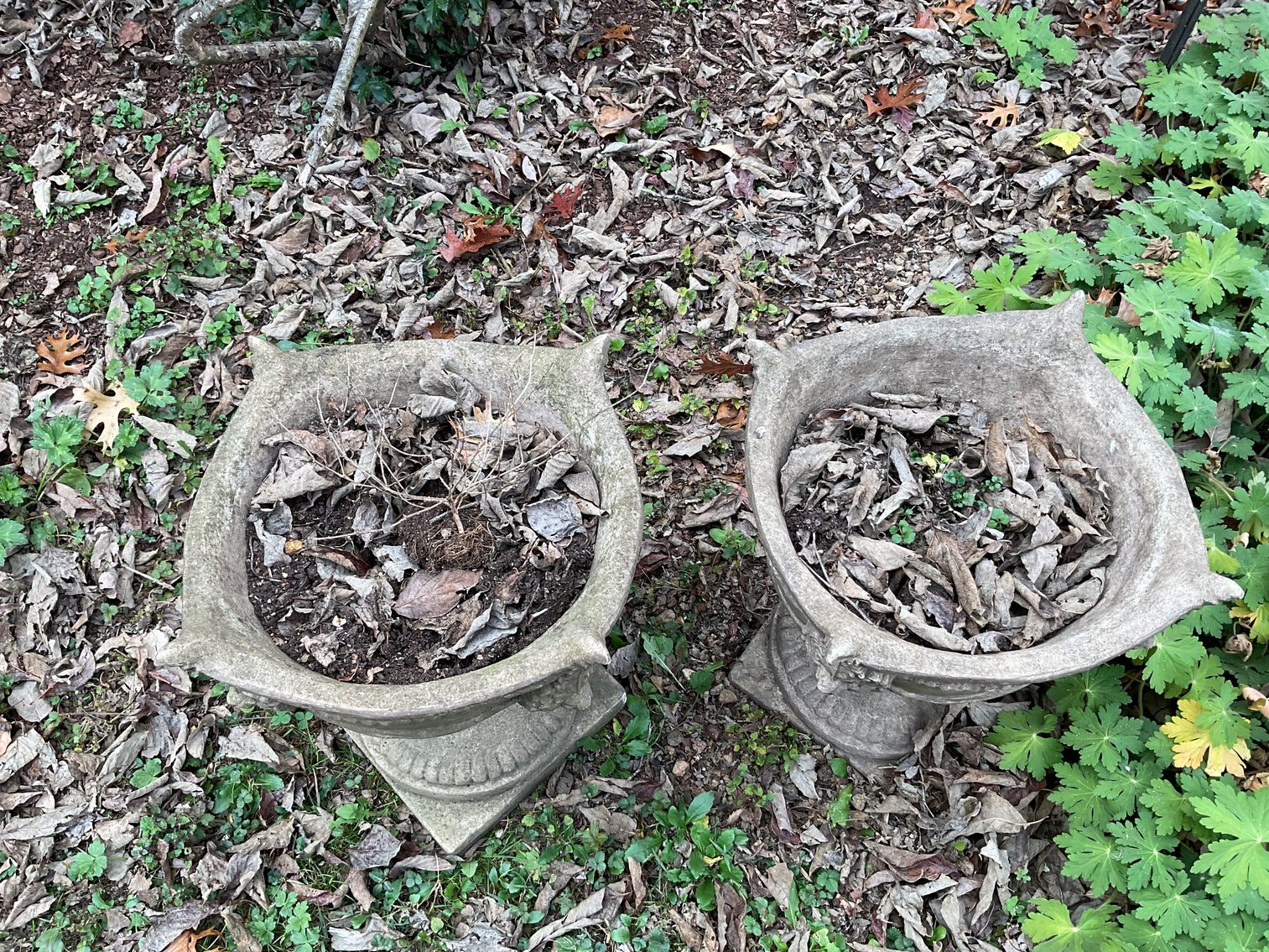 Image for Pair of Gorgeous Concrete Urns