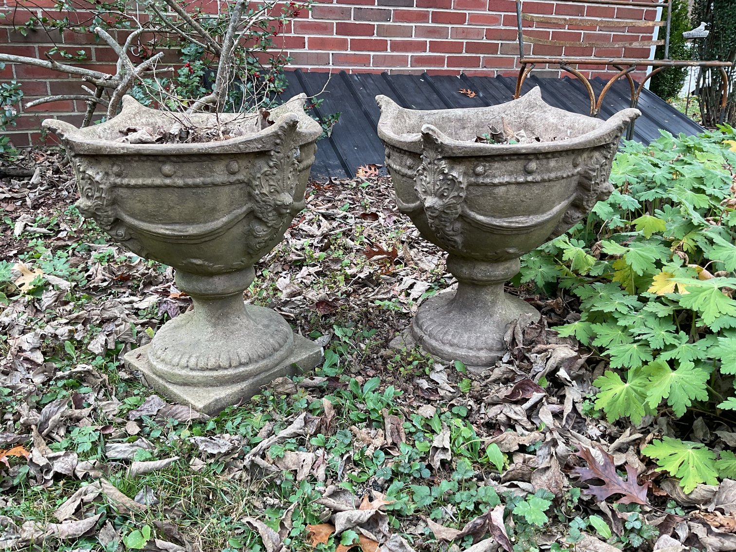 Image for Pair of Gorgeous Concrete Urns