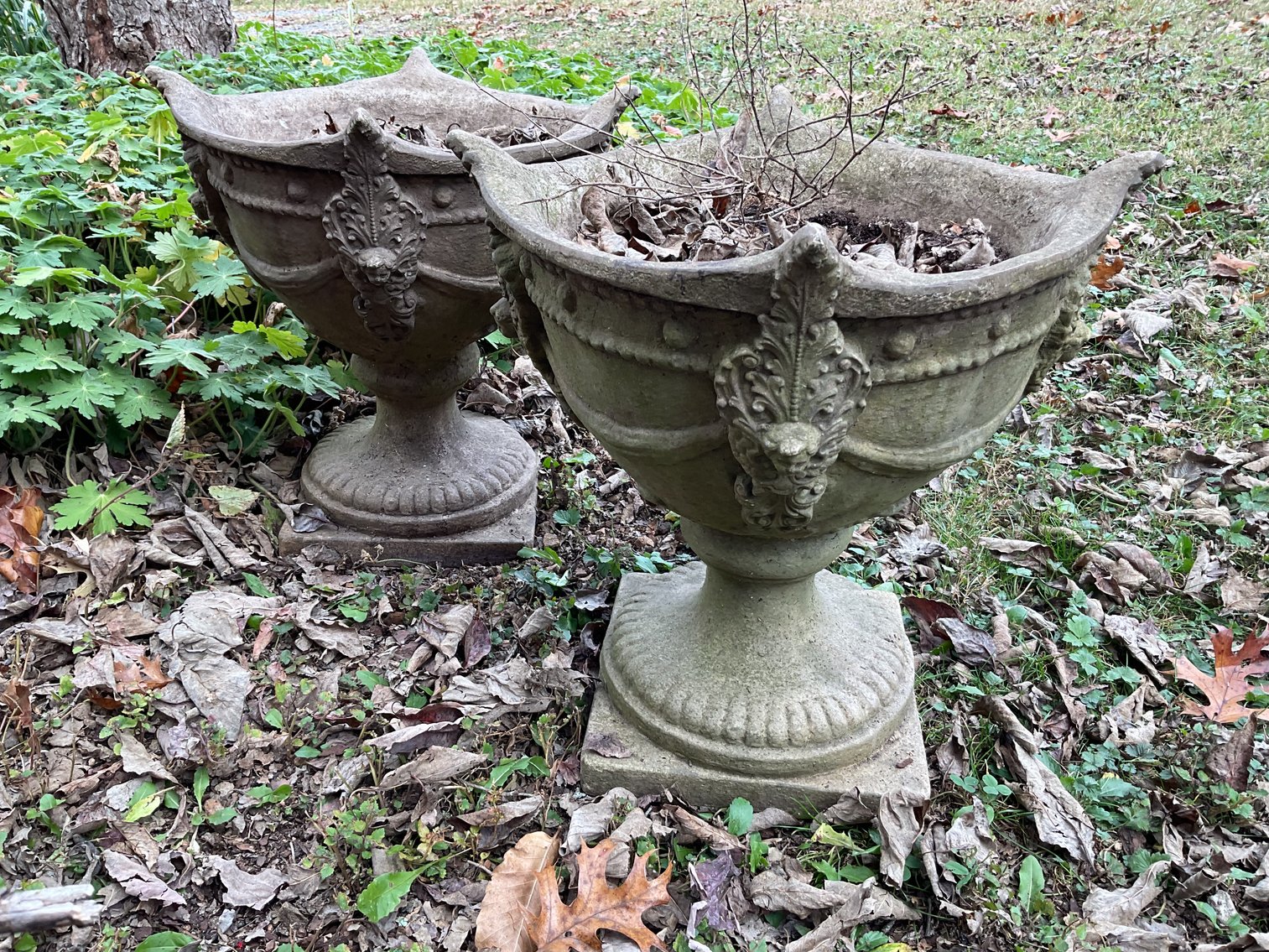 Image for Pair of Gorgeous Concrete Urns