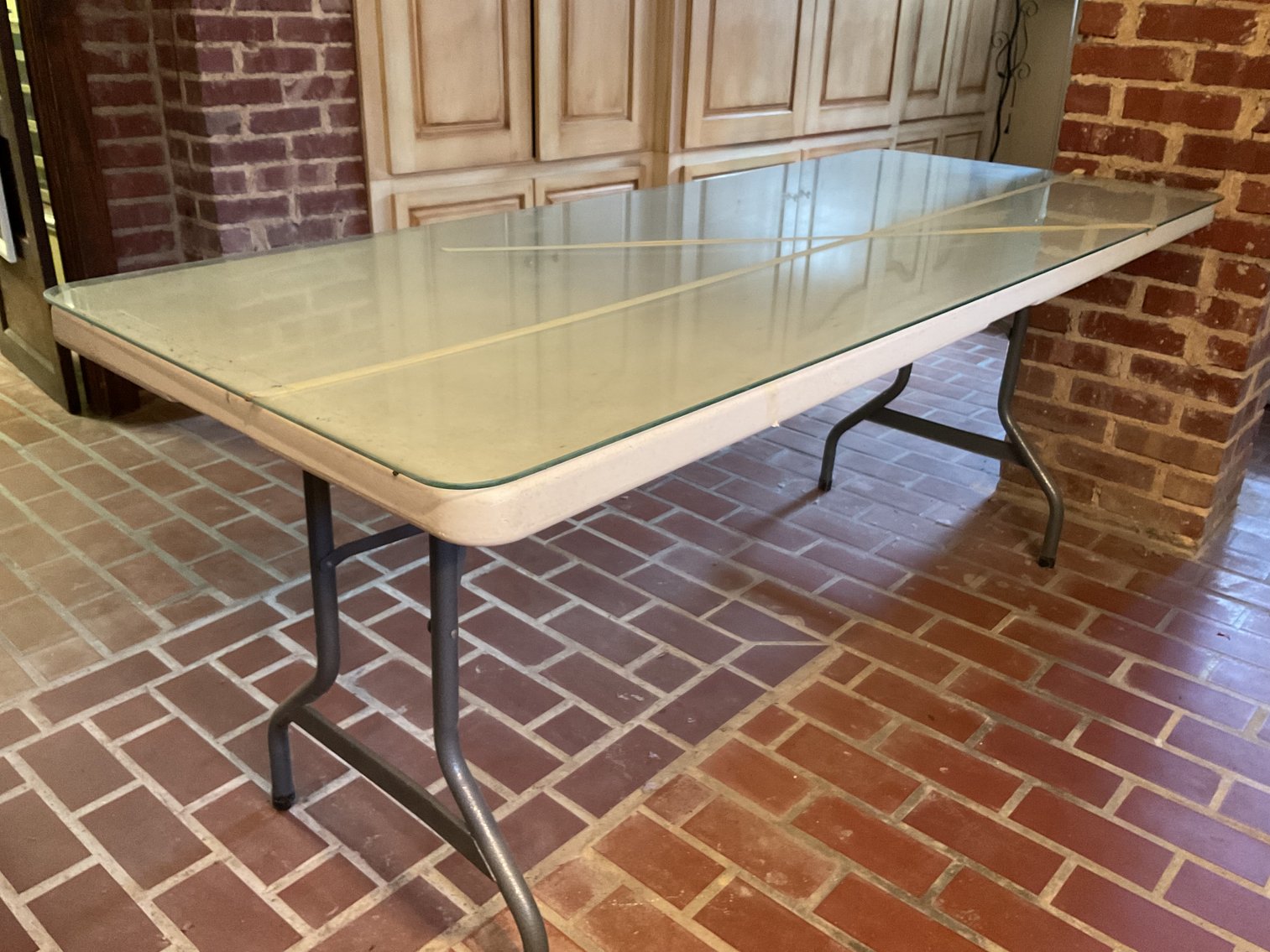 Image for 6’ Folding Table with Glass Top