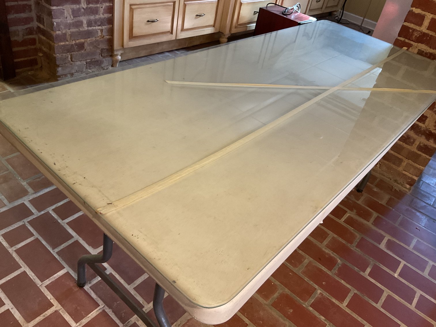 Image for 6’ Folding Table with Glass Top