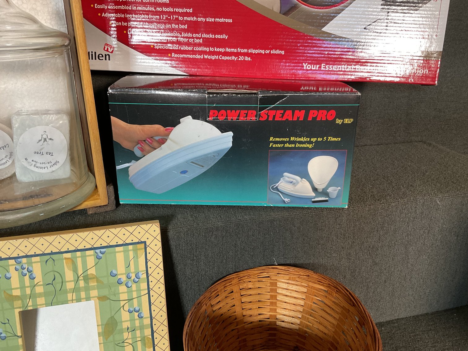 Image for Clothing Steamer, Over Bed table, Baskets and more