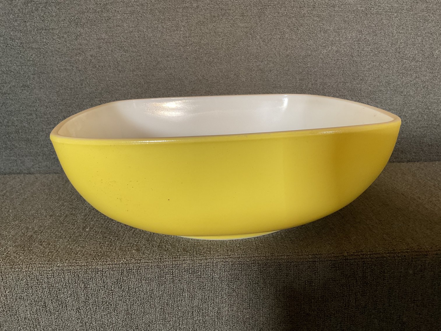 Image for Vintage Pyrex Yellow Square Bowl