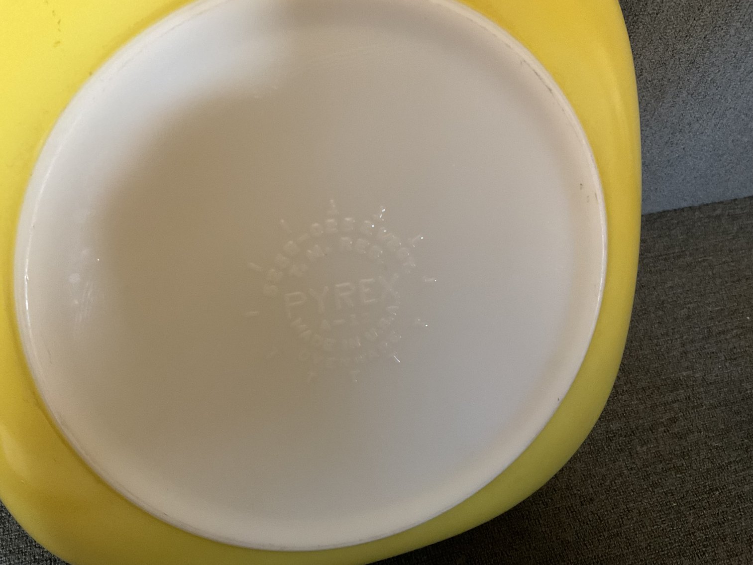 Image for Vintage Pyrex Yellow Square Bowl