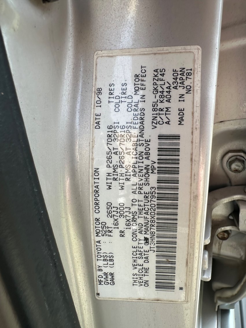 Image for 1999 Toyota 4Runner Multipurpose Vehicle (MPV)