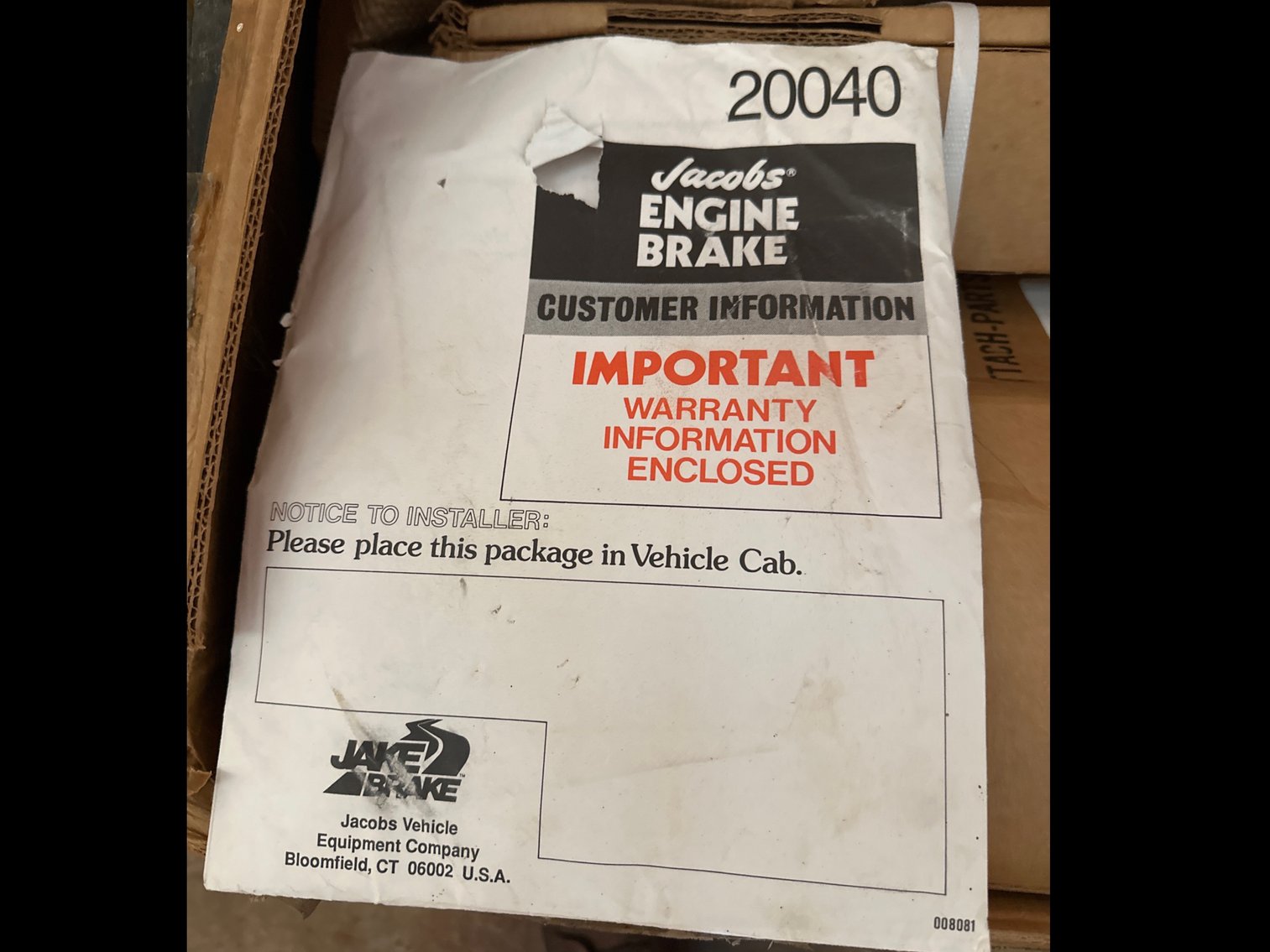 Image for New jake brake for a Detroit engine