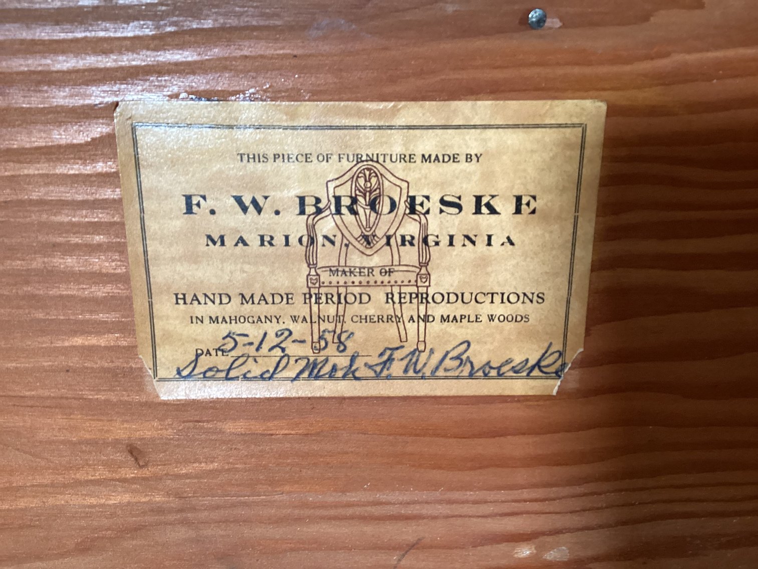 Image for Broeske Hand Made Walnut Chest of Drawers