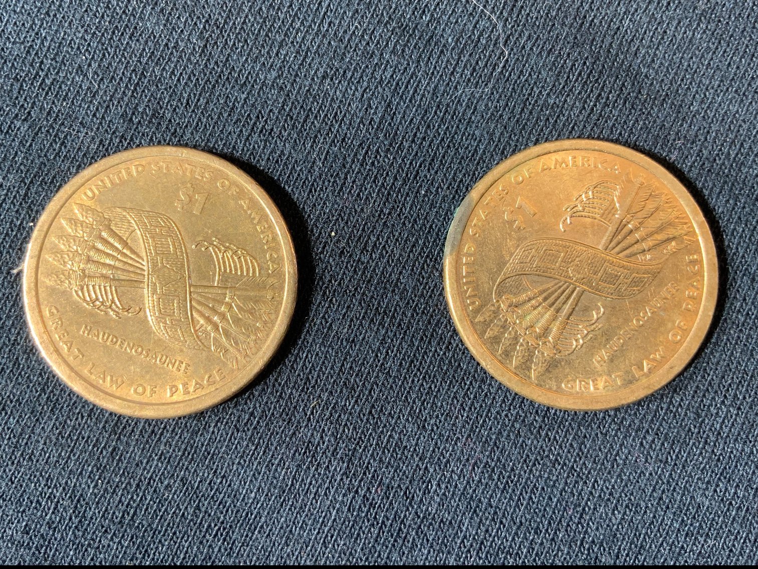 Image for USA NATIVE AMERICAN DOLLAR HIAWATHA BELT (2 COINS)