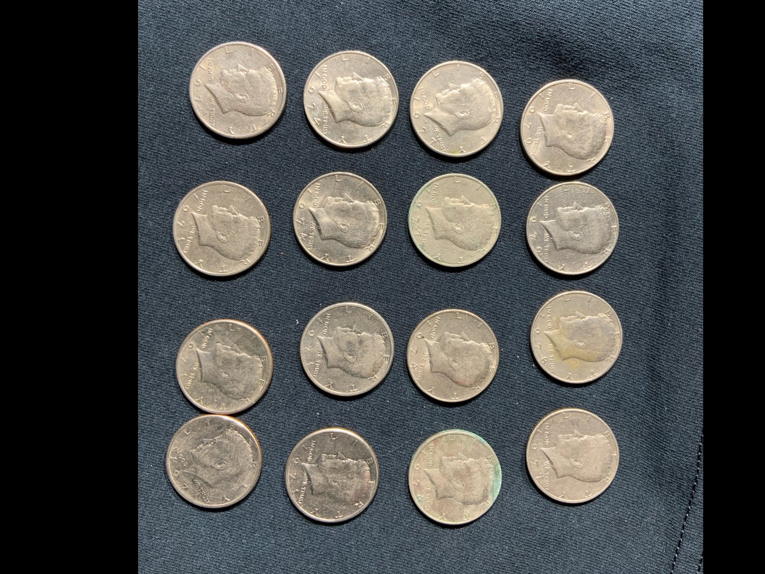 Image for USA KENNEDY HALF DOLLAR.  16 COINS. 1971-1979