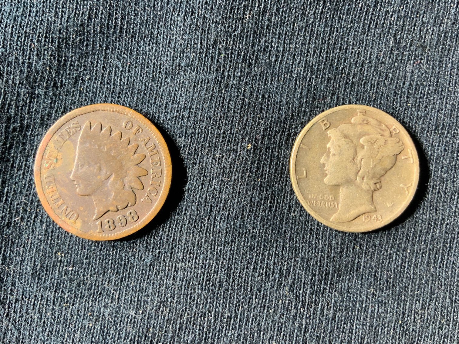 Image for 1943 MERCURY DIME & 1898 INDIAN HEAD PENNY