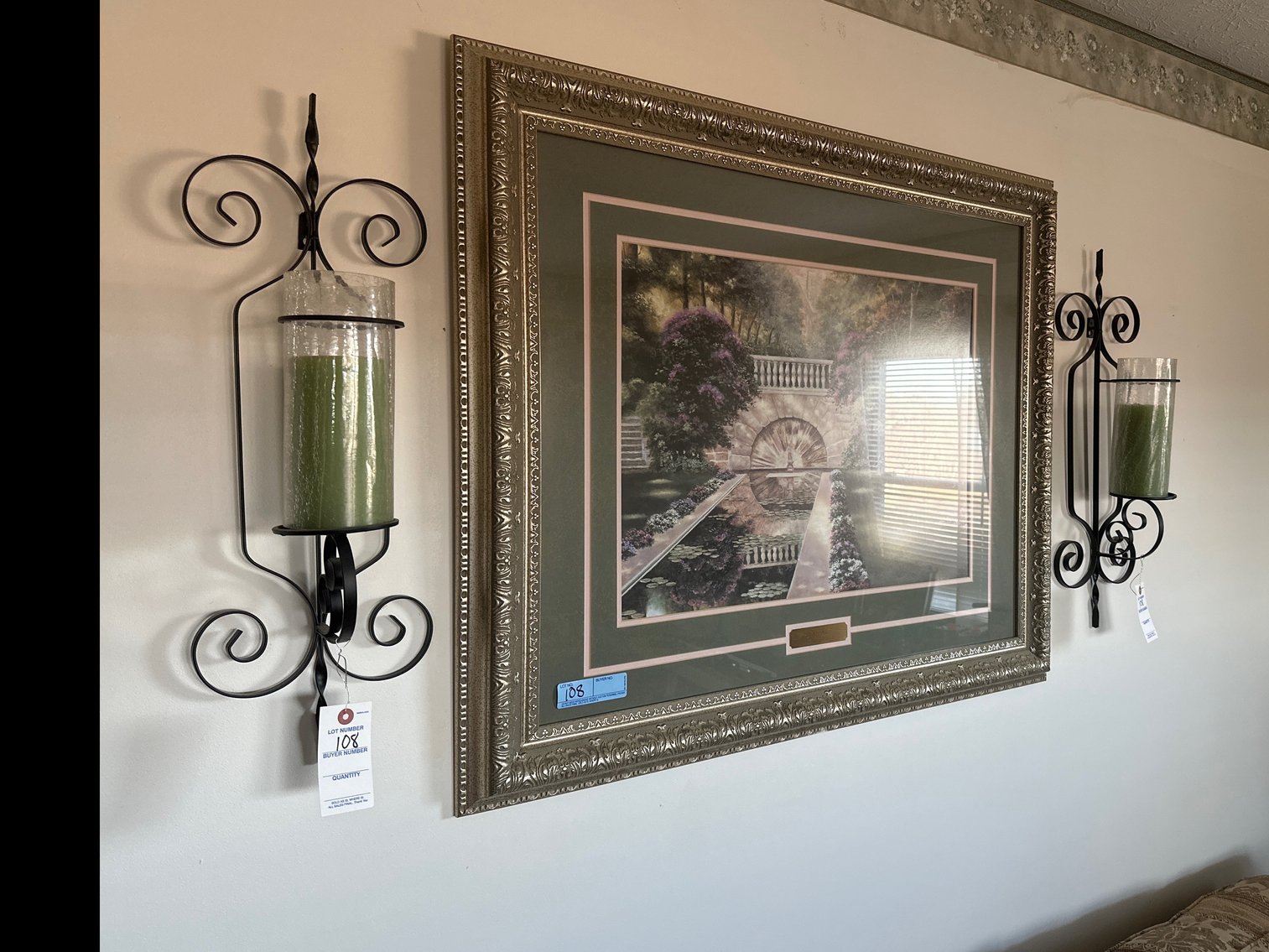 Image for Wall picture, two candles and two lamps