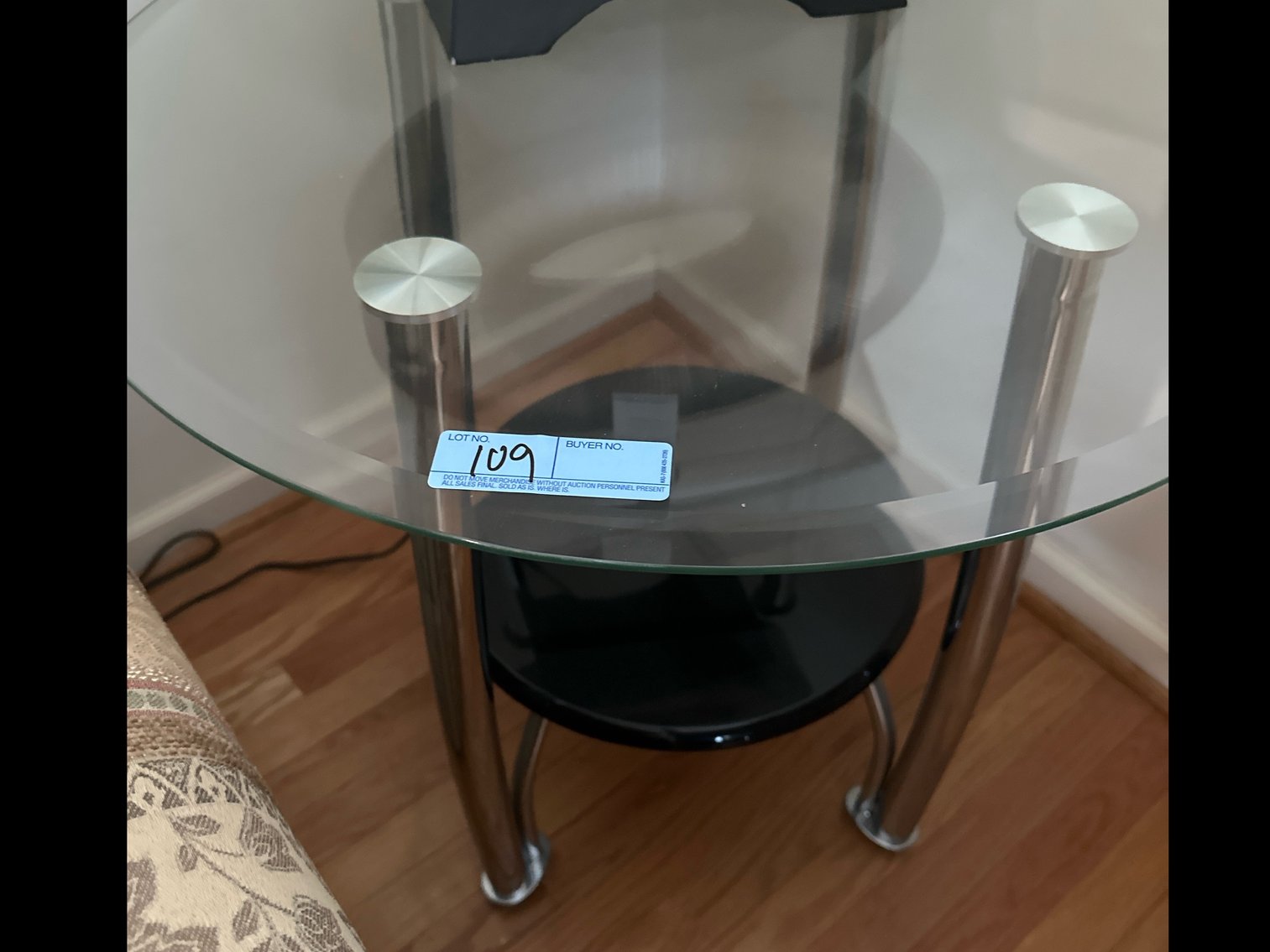 Image for Two glass top side tables and one glass top coffee table