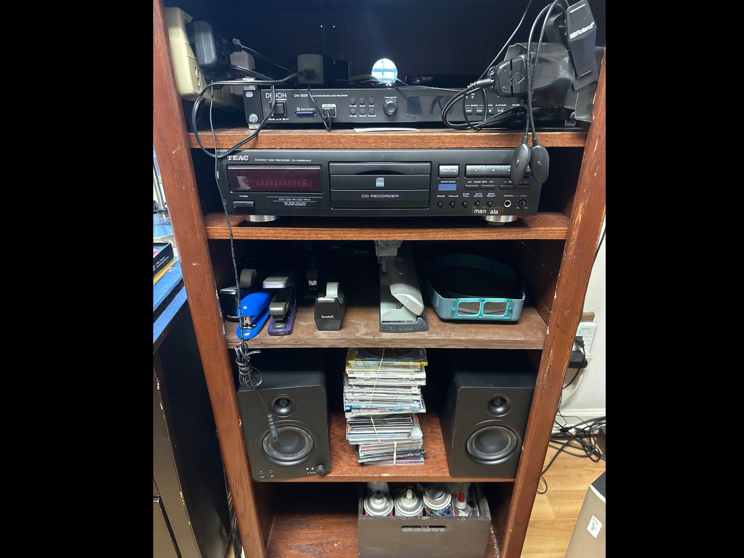 Image for Denon 300 R audio recorder, stereo rack and contents