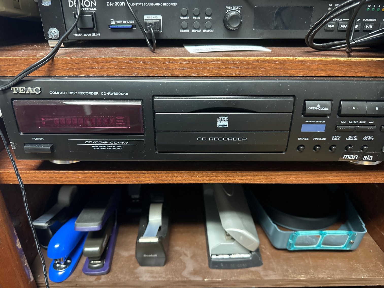 Image for Denon 300 R audio recorder, stereo rack and contents