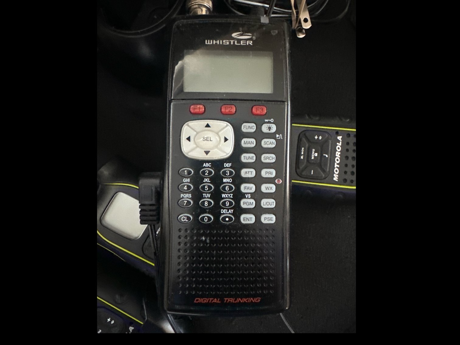 Image for Motorola walkie-talkies and Whistler scanner missing battery pack