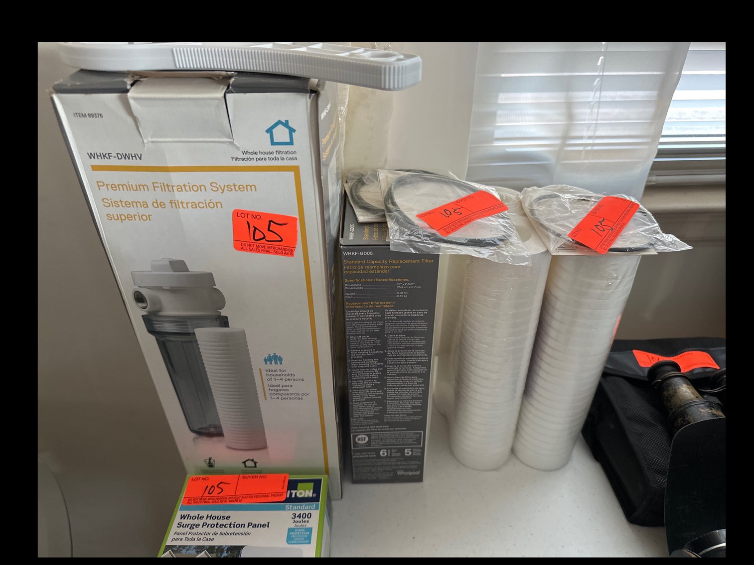 Image for Digital multimeter, surge protector, and water filters