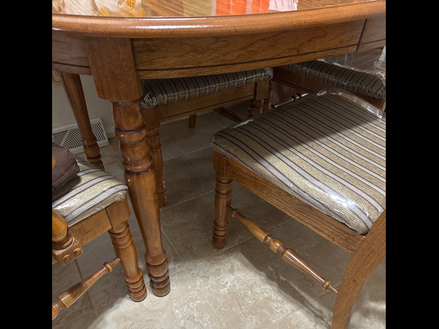 Image for Dining room table with extra leaf and six chairs