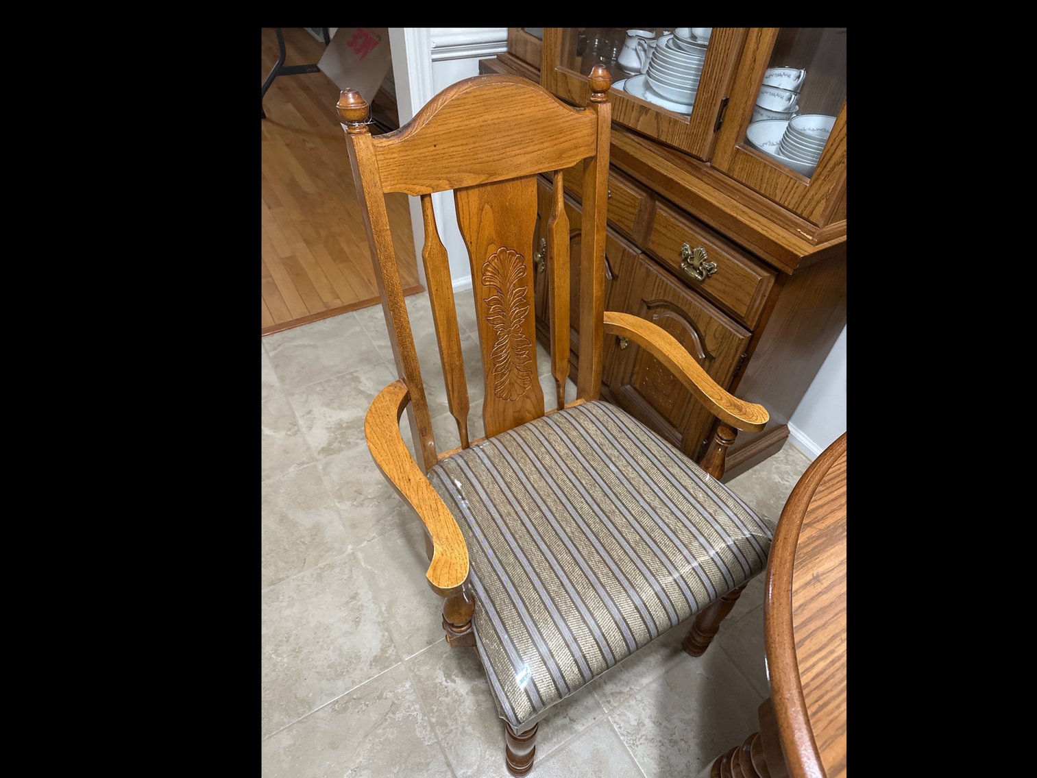 Image for Dining room table with extra leaf and six chairs