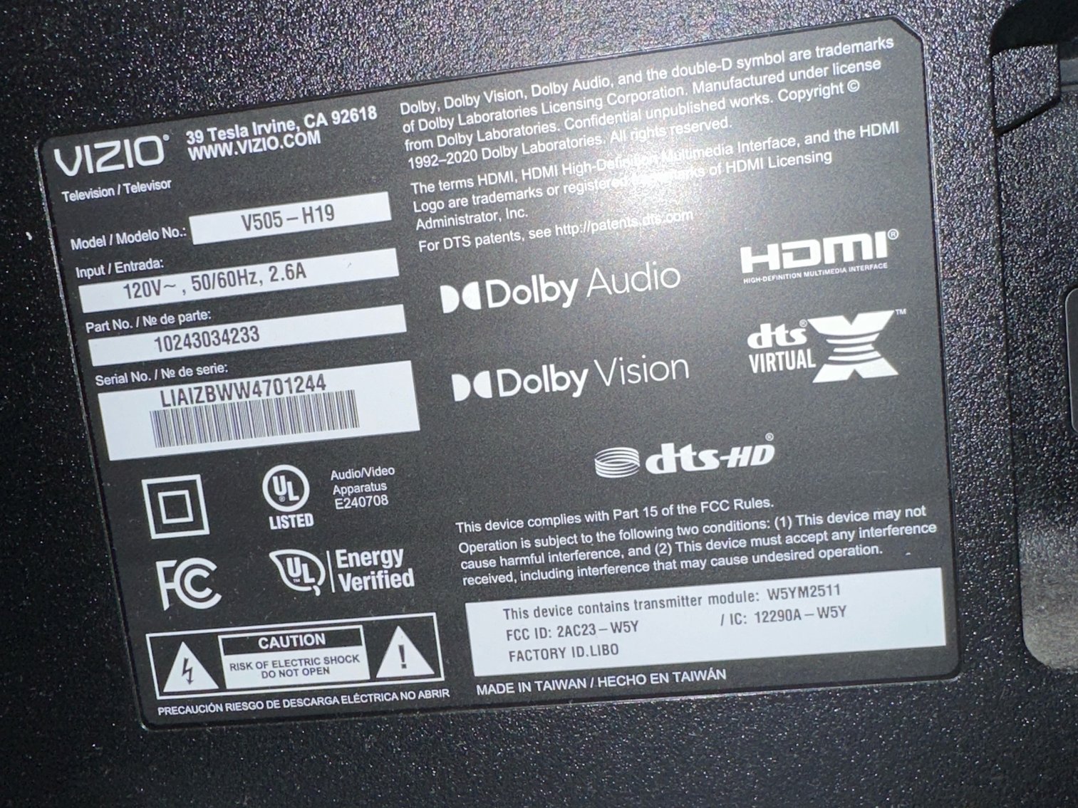 Image for Vizio TV and TV stand with Blu-ray DVD players